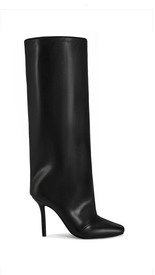 LEATHER KNEE HIGH BOOTS